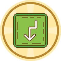 U turn Comic circle Icon vector