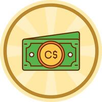 canadiense dólar cómic circulo icono vector