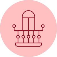 Balcony Line Circle Multicolor Icon vector