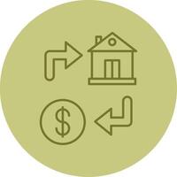 Property Exchange Line Circle Multicolor Icon vector