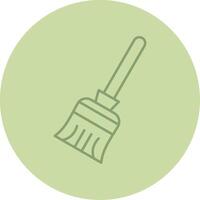 Broom Line Circle Multicolor Icon vector