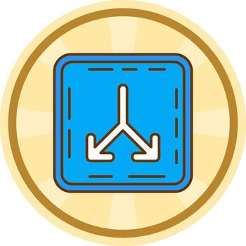 división cómic circulo icono vector