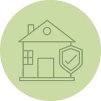 Home Insurance Line Circle Multicolor Icon vector