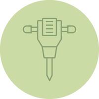 Jack Hammer Line Circle Multicolor Icon vector