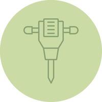 Jack Hammer Line Circle Multicolor Icon vector