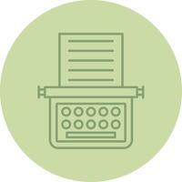 Typewriter Line Circle Multicolor Icon vector