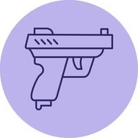 pistola línea circulo multicolor icono vector