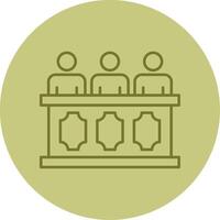 Panel of judges Line Circle Multicolor Icon vector