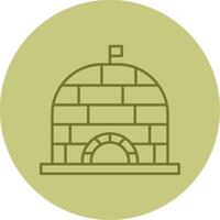 Igloo Line Circle Multicolor Icon vector