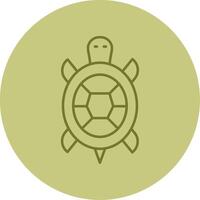 Tortuga línea circulo multicolor icono vector