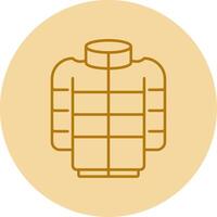 Puffer Coat Line Circle Multicolor Icon vector