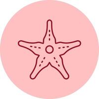 estrella de mar línea circulo multicolor icono vector