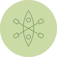 Kayak Line Circle Multicolor Icon vector