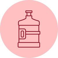 Water Flask Line Circle Multicolor Icon vector