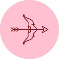 Bow And Arrow Line Circle Multicolor Icon vector