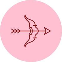 Bow And Arrow Line Circle Multicolor Icon vector