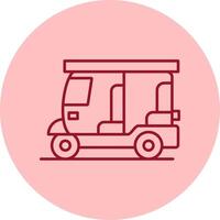 Rickshaw Line Circle Multicolor Icon vector