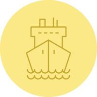 Cargo Ship Line Circle Multicolor Icon vector