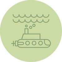 Submarine Line Circle Multicolor Icon vector