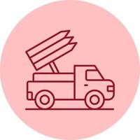 Missile Truck Line Circle Multicolor Icon vector