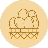 Eggs Basket Line Circle Multicolor Icon vector