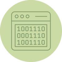 Binary Code Line Circle Multicolor Icon vector