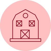 Barn Line Circle Multicolor Icon vector