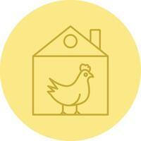 Chicken Line Circle Multicolor Icon vector