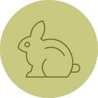 Rabbit Line Circle Multicolor Icon vector