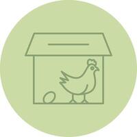 Chicken Coop Line Circle Multicolor Icon vector