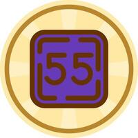 Fifty Five Comic circle Icon vector