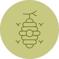 Beehive Line Circle Multicolor Icon vector