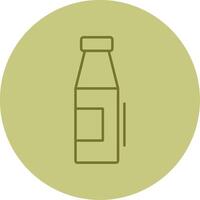 Milk Bottle Line Circle Multicolor Icon vector