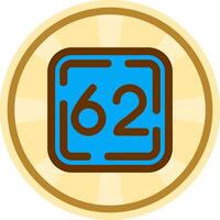 Sixty Two Comic circle Icon vector