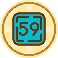 Fifty Nine Comic circle Icon vector