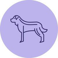 Dog Line Circle Multicolor Icon vector