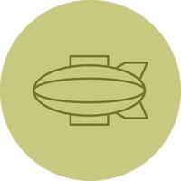 Blimp Line Circle Multicolor Icon vector