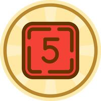 Five Comic circle Icon vector