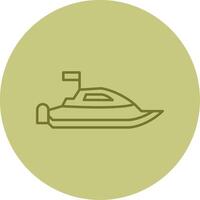 Speed Boat Line Circle Multicolor Icon vector