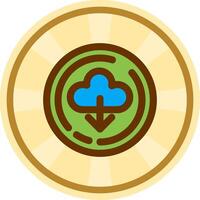 Cloud download Comic circle Icon vector