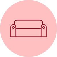 Sofa Line Circle Multicolor Icon vector