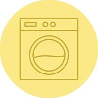 Laundry Machine Line Circle Multicolor Icon vector