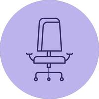 Office chair Line Circle Multicolor Icon vector