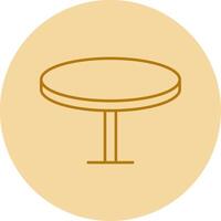 Round Table Line Circle Multicolor Icon vector