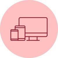 Responsive Design Line Circle Multicolor Icon vector