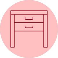 Side Table Line Circle Multicolor Icon vector