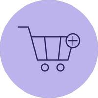 Add To Cart Line Circle Multicolor Icon vector