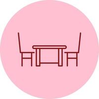 Dining Table Line Circle Multicolor Icon vector