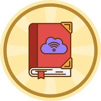 Cloud library Comic circle Icon vector