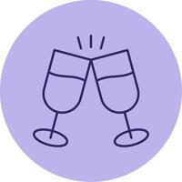 Cheers Line Circle Multicolor Icon vector